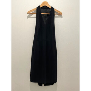 Vintage Maggy London Womens Dress 10 Petite Black Silk Blend Halter Witchy Y2K